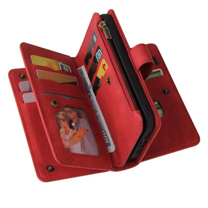 Funda de cuero para teléfono con cremallera y ranuras para múltiples tarjetas con tacto de piel, For Redmi Turbo 5 Max / Poco X8 Pro Max 5G, For Redmi Turbo 5 / Poco X8 Pro 5G, For Redmi Note 14 5G, For Redmi Note 14 Pro / 14 Pro+ 5G                   ...