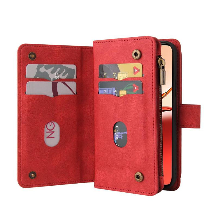 Funda de cuero para teléfono con cremallera y ranuras para múltiples tarjetas con tacto de piel, For Redmi Turbo 5 Max / Poco X8 Pro Max 5G, For Redmi Turbo 5 / Poco X8 Pro 5G, For Redmi Note 14 5G, For Redmi Note 14 Pro / 14 Pro+ 5G                   ...