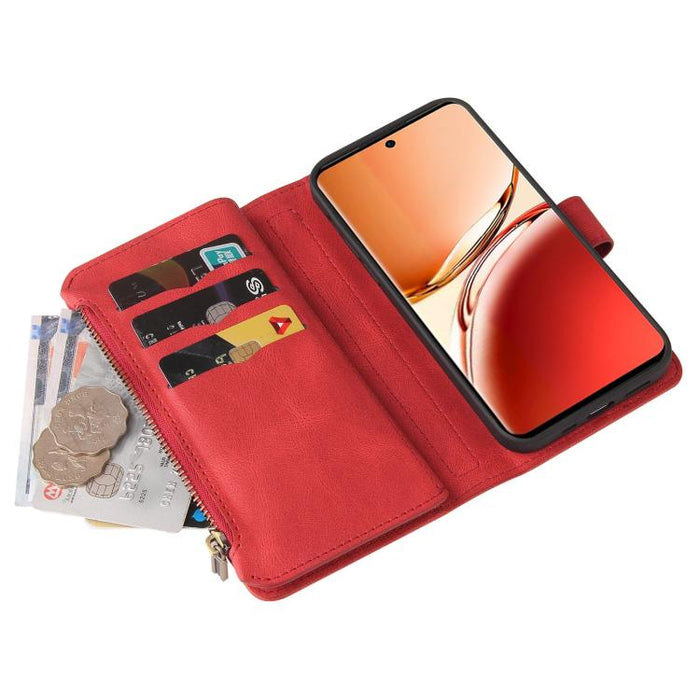 Funda de cuero para teléfono con cremallera y ranuras para múltiples tarjetas con tacto de piel, For Redmi Turbo 5 Max / Poco X8 Pro Max 5G, For Redmi Turbo 5 / Poco X8 Pro 5G, For Redmi Note 14 5G, For Redmi Note 14 Pro / 14 Pro+ 5G                   ...