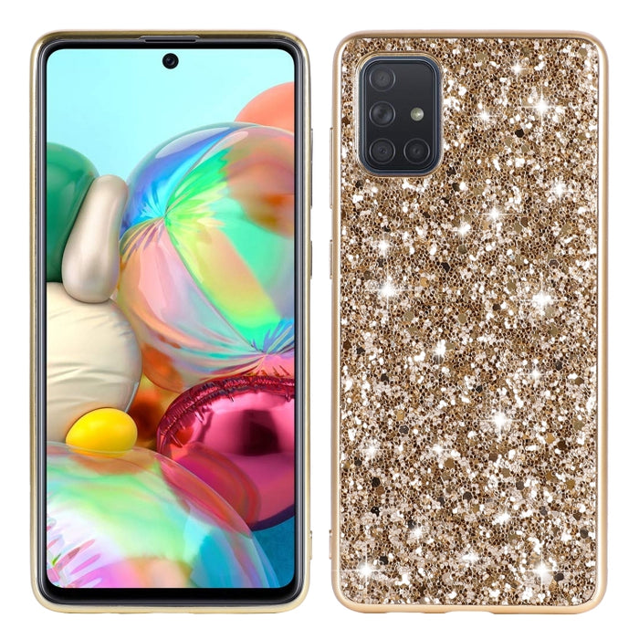 Estuche protector de TPU a prueba de golpes con polvo de brillo, For iPhone 12 / 12 Pro, For iPhone 12 mini, For iPhone 12 Pro Max, For Samsung Galaxy A71 5G