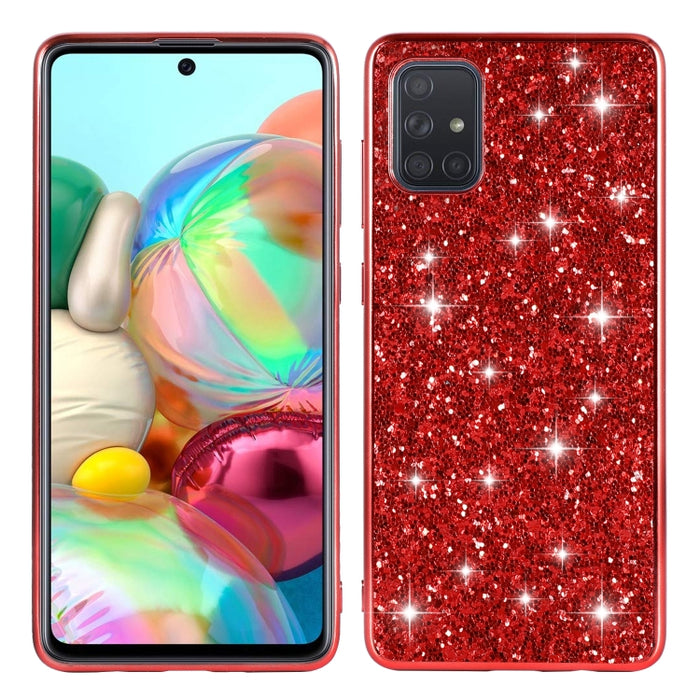 Estuche protector de TPU a prueba de golpes con polvo de brillo, For iPhone 12 / 12 Pro, For iPhone 12 mini, For iPhone 12 Pro Max, For Samsung Galaxy A71 5G