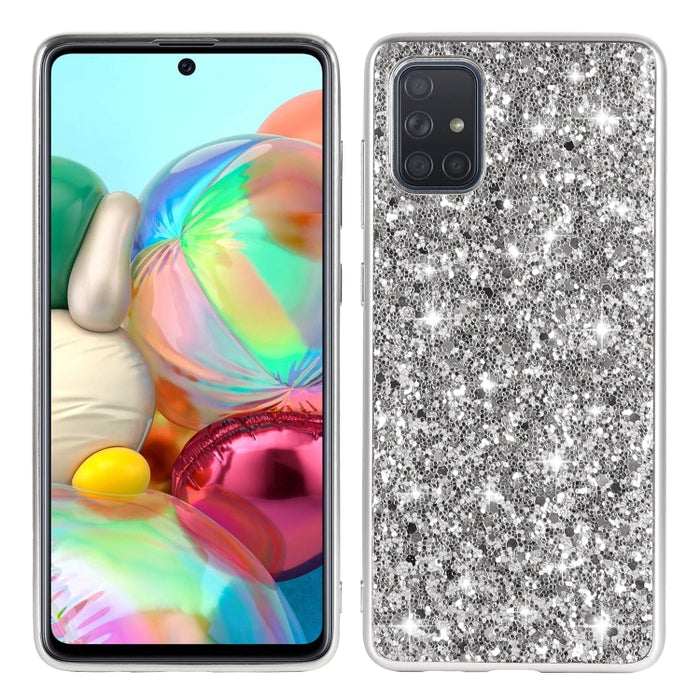 Estuche protector de TPU a prueba de golpes con polvo de brillo, For iPhone 12 / 12 Pro, For iPhone 12 mini, For iPhone 12 Pro Max, For Samsung Galaxy A71 5G