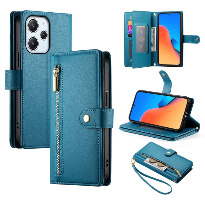 Cartera con cremallera y nueve ranuras para tarjetas, funda de cuero para teléfono, For Redmi Note 12 4G / Note 12R Pro, For Redmi Note 12S 4G / Note 11 4G, For Redmi Note 11S 4G, For Redmi Note 12 Pro / Xiaomi Poco X5 Pro                              ...