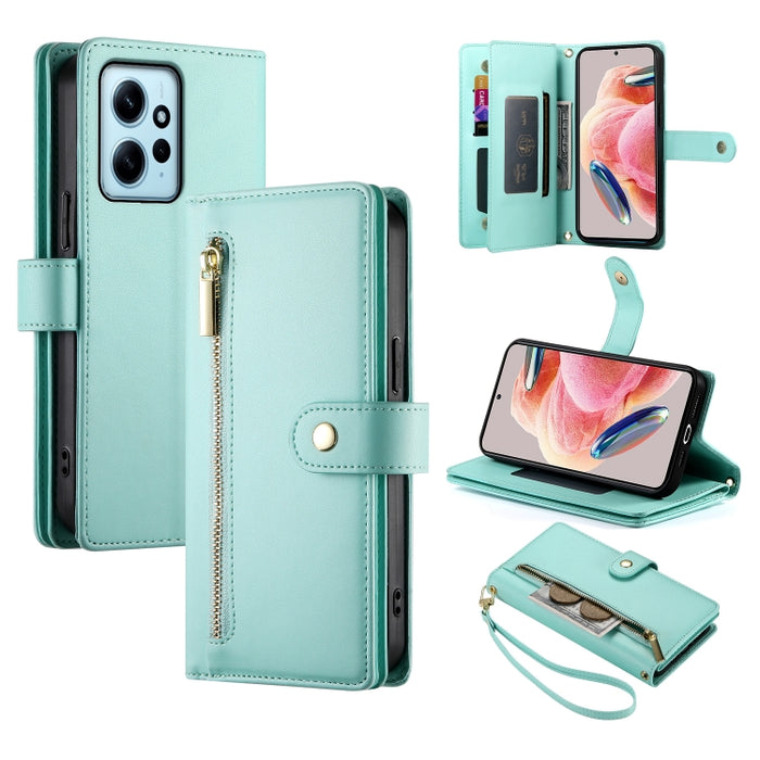 Cartera con cremallera y nueve ranuras para tarjetas, funda de cuero para teléfono, For Redmi Note 12 4G / Note 12R Pro, For Redmi Note 12S 4G / Note 11 4G, For Redmi Note 11S 4G, For Redmi Note 12 Pro / Xiaomi Poco X5 Pro                              ...