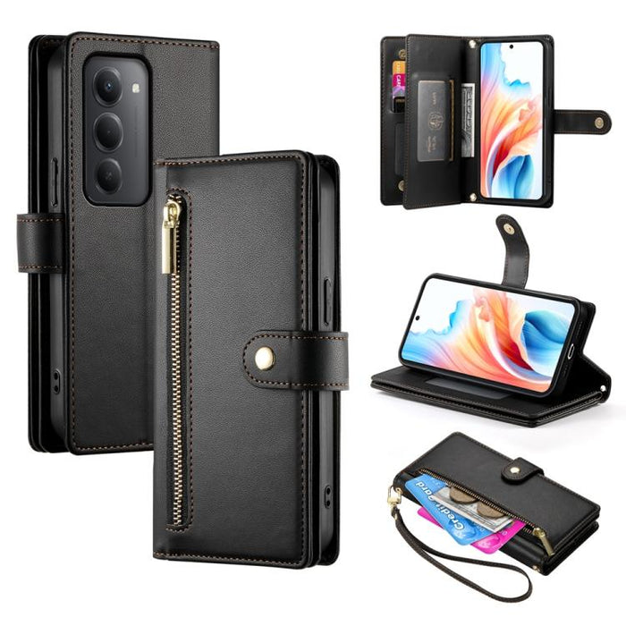 Cartera con cremallera y nueve ranuras para tarjetas, funda de cuero para teléfono, For Redmi A7 Pro 4G / 5G 171mm / Poco C85x 5G, For Redmi 15a 5G, For Redmi Turbo 5 Max 5G / Poco X8 Pro Max 5G, For Redmi Note 15 Pro+ 163.3mm / Poco M8 Pro            ...