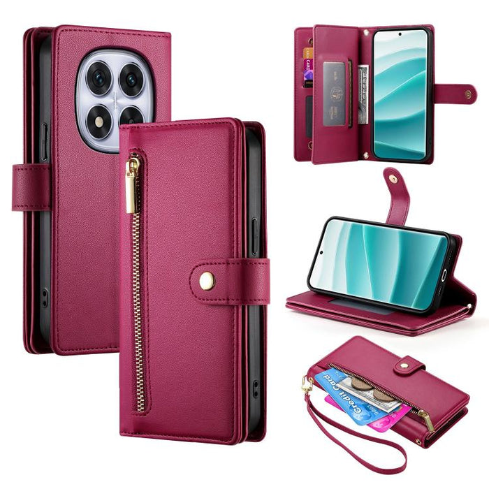 Cartera con cremallera y nueve ranuras para tarjetas, funda de cuero para teléfono, For Redmi A7 Pro 4G / 5G 171mm / Poco C85x 5G, For Redmi 15a 5G, For Redmi Turbo 5 Max 5G / Poco X8 Pro Max 5G, For Redmi Note 15 Pro+ 163.3mm / Poco M8 Pro            ...