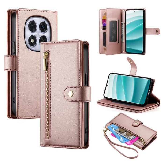 Cartera con cremallera y nueve ranuras para tarjetas, funda de cuero para teléfono, For Redmi A7 Pro 4G / 5G 171mm / Poco C85x 5G, For Redmi 15a 5G, For Redmi Turbo 5 Max 5G / Poco X8 Pro Max 5G, For Redmi Note 15 Pro+ 163.3mm / Poco M8 Pro            ...