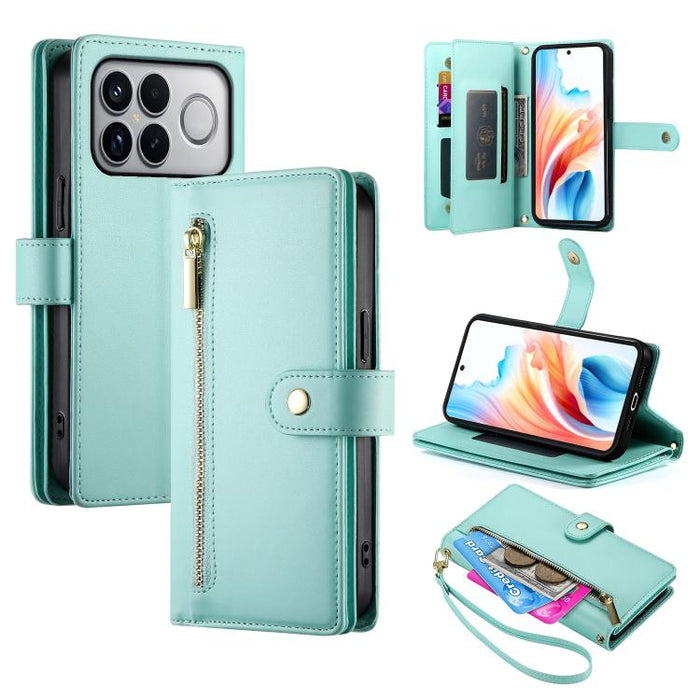 Cartera con cremallera y nueve ranuras para tarjetas, funda de cuero para teléfono, For Redmi A7 Pro 4G / 5G 171mm / Poco C85x 5G, For Redmi 15a 5G, For Redmi Turbo 5 Max 5G / Poco X8 Pro Max 5G, For Redmi Note 15 Pro+ 163.3mm / Poco M8 Pro            ...