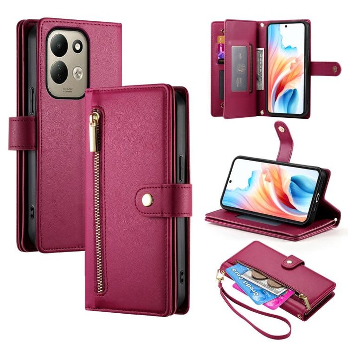 Cartera con cremallera y nueve ranuras para tarjetas, funda de cuero para teléfono, For Redmi A7 Pro 4G / 5G 171mm / Poco C85x 5G, For Redmi 15a 5G, For Redmi Turbo 5 Max 5G / Poco X8 Pro Max 5G, For Redmi Note 15 Pro+ 163.3mm / Poco M8 Pro            ...