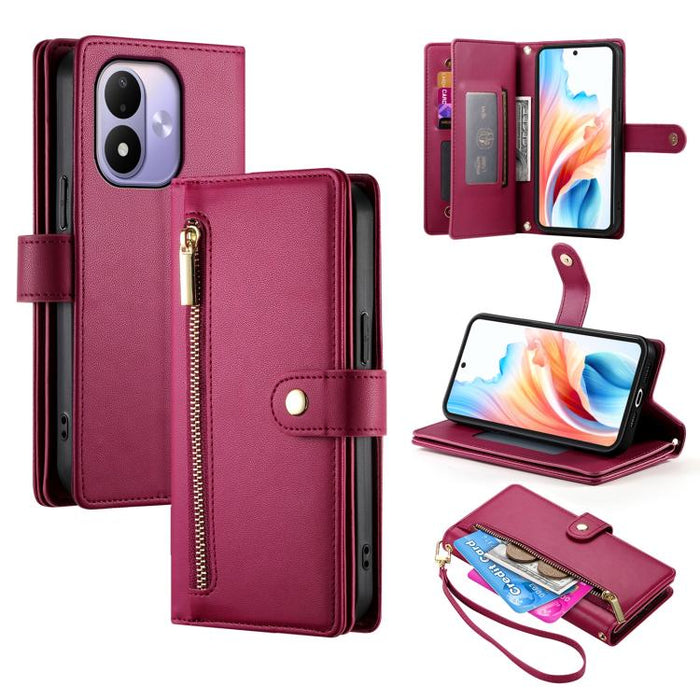 Cartera con cremallera y nueve ranuras para tarjetas, funda de cuero para teléfono, For Redmi A7 Pro 4G / 5G 171mm / Poco C85x 5G, For Redmi 15a 5G, For Redmi Turbo 5 Max 5G / Poco X8 Pro Max 5G, For Redmi Note 15 Pro+ 163.3mm / Poco M8 Pro            ...