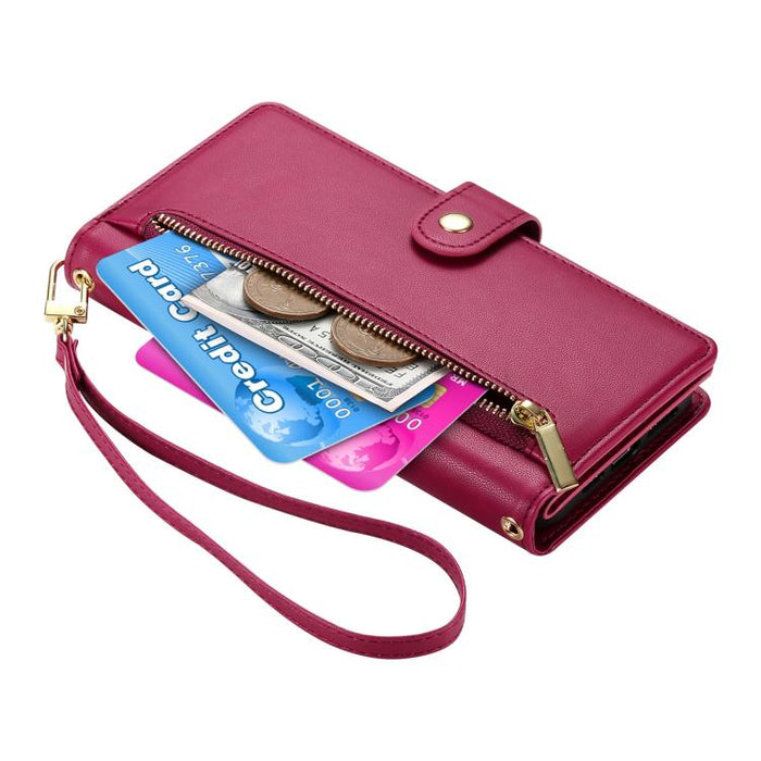 Cartera con cremallera y nueve ranuras para tarjetas, funda de cuero para teléfono, For Redmi A7 Pro 4G / 5G 171mm / Poco C85x 5G, For Redmi 15a 5G, For Redmi Turbo 5 Max 5G / Poco X8 Pro Max 5G, For Redmi Note 15 Pro+ 163.3mm / Poco M8 Pro            ...