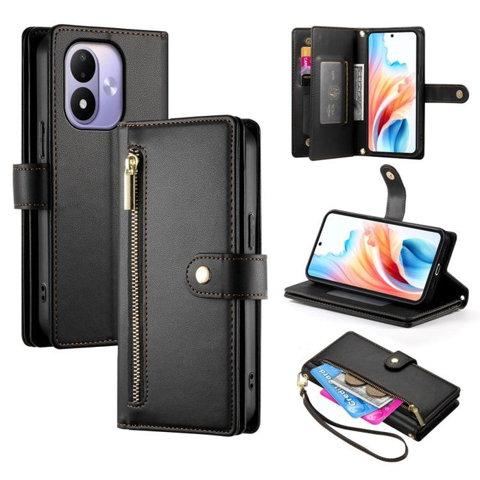 Cartera con cremallera y nueve ranuras para tarjetas, funda de cuero para teléfono, For Redmi A7 Pro 4G / 5G 171mm / Poco C85x 5G, For Redmi 15a 5G, For Redmi Turbo 5 Max 5G / Poco X8 Pro Max 5G, For Redmi Note 15 Pro+ 163.3mm / Poco M8 Pro            ...