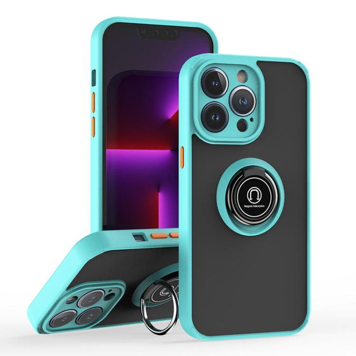 Funda para teléfono Q Shadow 1 Series TPU + PC con anillo, For iPhone 13 Pro, For iPhone 12, For iPhone 12 Pro Max, For iPhone 12 Pro