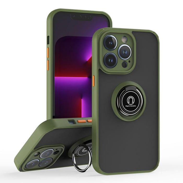 Funda para teléfono Q Shadow 1 Series TPU + PC con anillo, For iPhone 13 Pro, For iPhone 12, For iPhone 12 Pro Max, For iPhone 12 Pro