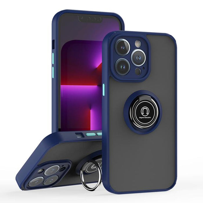 Funda para teléfono Q Shadow 1 Series TPU + PC con anillo, For iPhone 13 Pro, For iPhone 12, For iPhone 12 Pro Max, For iPhone 12 Pro