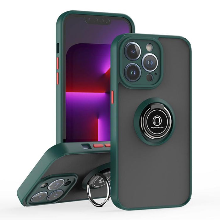 Funda para teléfono Q Shadow 1 Series TPU + PC con anillo, For iPhone 13 Pro, For iPhone 12, For iPhone 12 Pro Max, For iPhone 12 Pro
