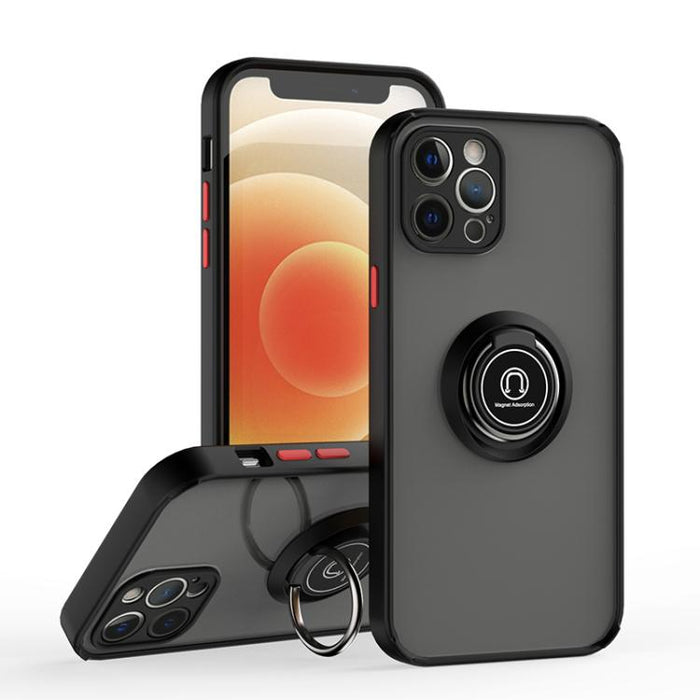 Funda para teléfono Q Shadow 1 Series TPU + PC con anillo, For iPhone 13 Pro, For iPhone 12, For iPhone 12 Pro Max, For iPhone 12 Pro