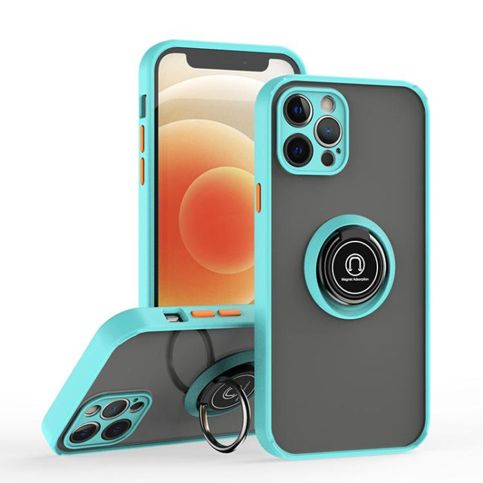Funda para teléfono Q Shadow 1 Series TPU + PC con anillo, For iPhone 13 Pro, For iPhone 12, For iPhone 12 Pro Max, For iPhone 12 Pro
