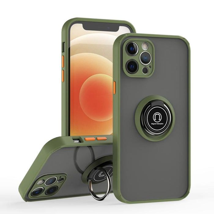 Funda para teléfono Q Shadow 1 Series TPU + PC con anillo, For iPhone 13 Pro, For iPhone 12, For iPhone 12 Pro Max, For iPhone 12 Pro