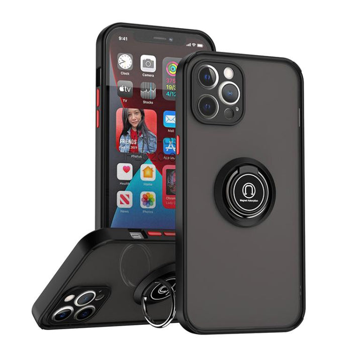 Funda para teléfono Q Shadow 1 Series TPU + PC con anillo, For iPhone 13 Pro, For iPhone 12, For iPhone 12 Pro Max, For iPhone 12 Pro