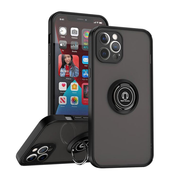 Funda para teléfono Q Shadow 1 Series TPU + PC con anillo, For iPhone 13 Pro, For iPhone 12, For iPhone 12 Pro Max, For iPhone 12 Pro