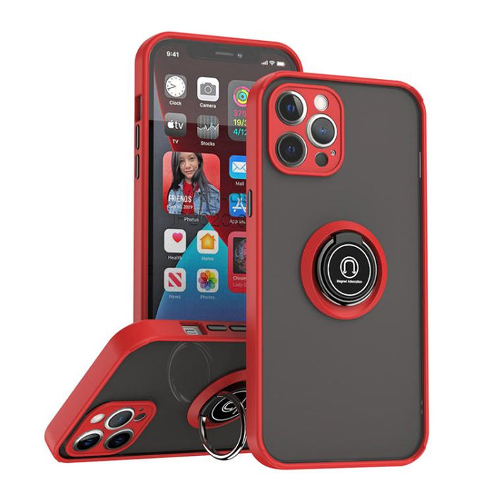 Funda para teléfono Q Shadow 1 Series TPU + PC con anillo, For iPhone 13 Pro, For iPhone 12, For iPhone 12 Pro Max, For iPhone 12 Pro