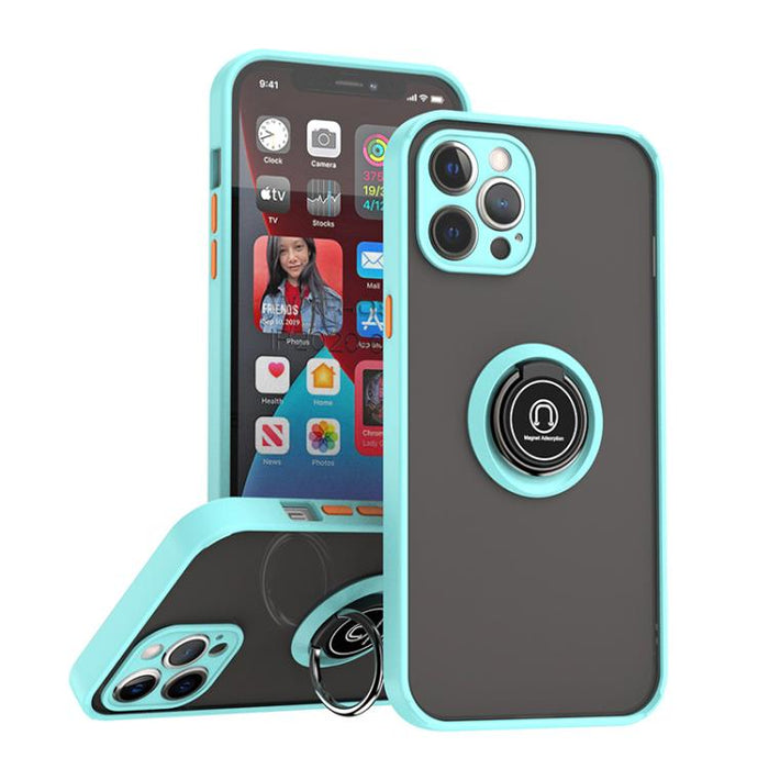 Funda para teléfono Q Shadow 1 Series TPU + PC con anillo, For iPhone 13 Pro, For iPhone 12, For iPhone 12 Pro Max, For iPhone 12 Pro