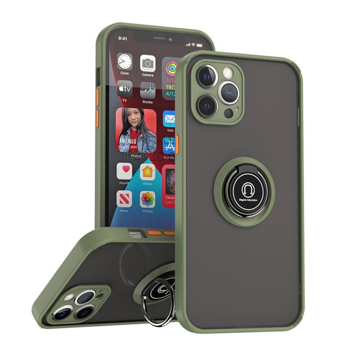 Funda para teléfono Q Shadow 1 Series TPU + PC con anillo, For iPhone 13 Pro, For iPhone 12, For iPhone 12 Pro Max, For iPhone 12 Pro