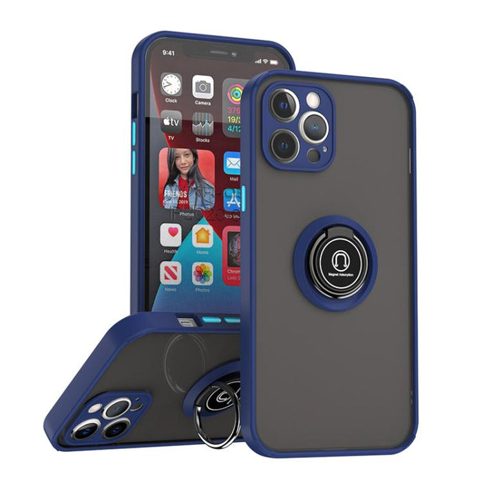 Funda para teléfono Q Shadow 1 Series TPU + PC con anillo, For iPhone 13 Pro, For iPhone 12, For iPhone 12 Pro Max, For iPhone 12 Pro