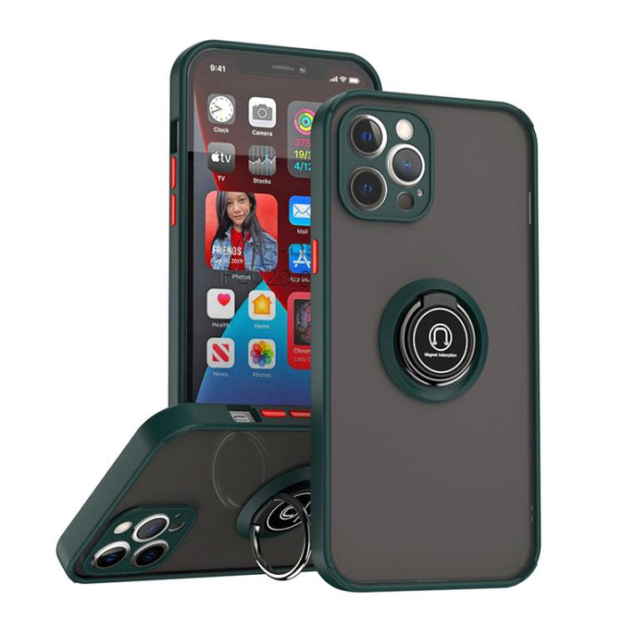 Funda para teléfono Q Shadow 1 Series TPU + PC con anillo, For iPhone 13 Pro, For iPhone 12, For iPhone 12 Pro Max, For iPhone 12 Pro