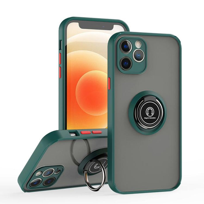Funda para teléfono Q Shadow 1 Series TPU + PC con anillo, For iPhone 13 Pro, For iPhone 12, For iPhone 12 Pro Max, For iPhone 12 Pro