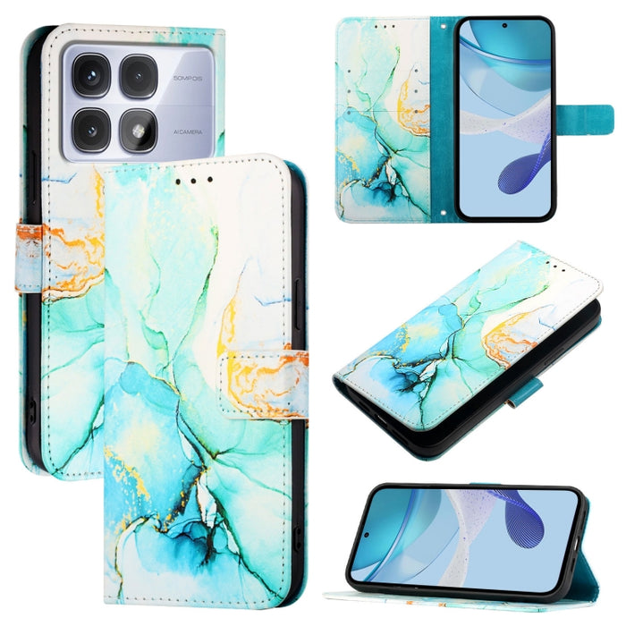 PT003 Funda de cuero con tapa para teléfono con diseño de mármol, For Redmi 15a 5G, For Redmi Turbo 5 / Poco X8 Pro 5G, For Redmi Note 15 Pro+ 5G Global 163.3mm, For Redmi Note 15 4G / 5G Global 164mm, For Redmi Note 15 Pro 5G Global 163.6mm           ...