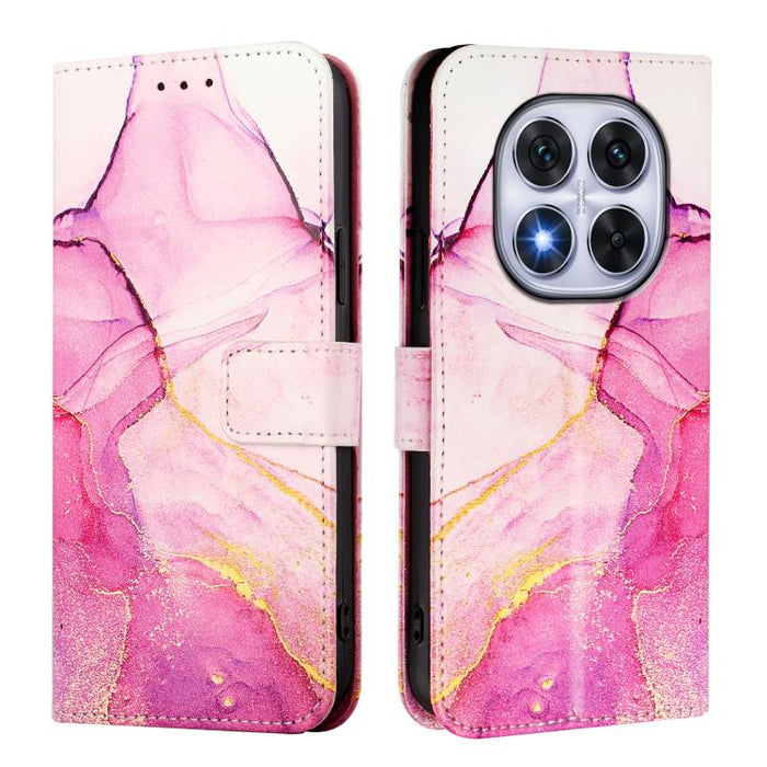 PT003 Funda de cuero con tapa para teléfono con diseño de mármol, For Redmi Note 14 Pro / 14 Pro+ 5G Global, For Redmi Turbo 4, For Redmi Note 14 5G Global, For Redmi K80 / K80 Pro, For Redmi Note 14 Pro 4G, For Redmi Note 14 4G 163.25mm               ...