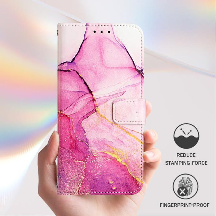 PT003 Funda de cuero con tapa para teléfono con diseño de mármol, For Redmi Note 14 Pro / 14 Pro+ 5G Global, For Redmi Turbo 4, For Redmi Note 14 5G Global, For Redmi K80 / K80 Pro, For Redmi Note 14 Pro 4G, For Redmi Note 14 4G 163.25mm               ...
