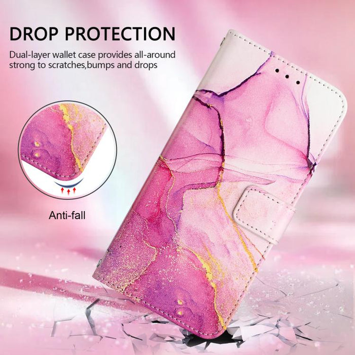 PT003 Funda de cuero con tapa para teléfono con diseño de mármol, For Redmi Note 14 Pro / 14 Pro+ 5G Global, For Redmi Turbo 4, For Redmi Note 14 5G Global, For Redmi K80 / K80 Pro, For Redmi Note 14 Pro 4G, For Redmi Note 14 4G 163.25mm               ...