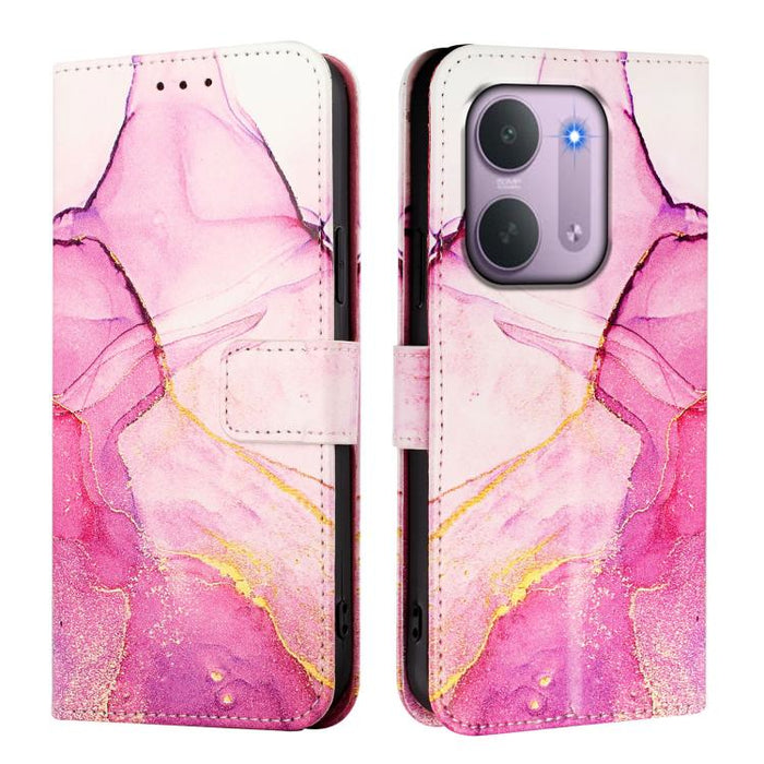 PT003 Funda de cuero con tapa para teléfono con diseño de mármol, For Redmi Note 14 Pro / 14 Pro+ 5G Global, For Redmi Turbo 4, For Redmi Note 14 5G Global, For Redmi K80 / K80 Pro, For Redmi Note 14 Pro 4G, For Redmi Note 14 4G 163.25mm               ...