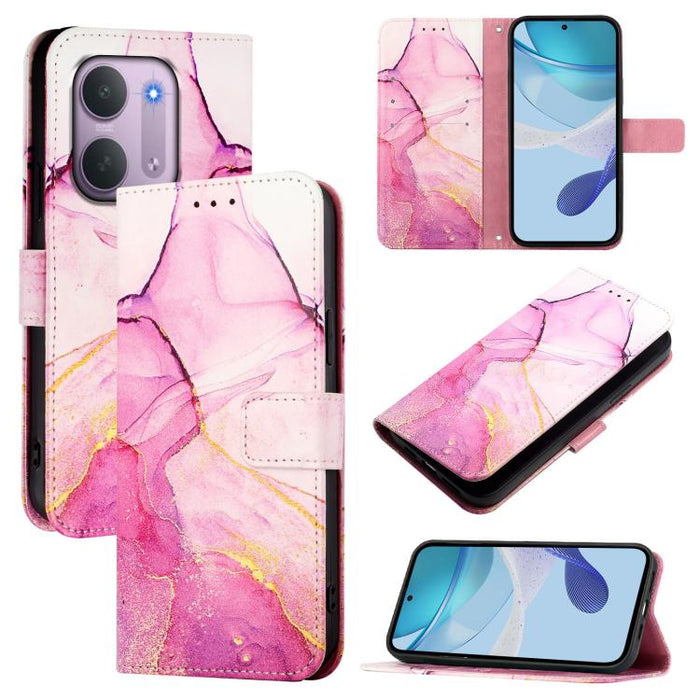 PT003 Funda de cuero con tapa para teléfono con diseño de mármol, For Redmi Note 14 Pro / 14 Pro+ 5G Global, For Redmi Turbo 4, For Redmi Note 14 5G Global, For Redmi K80 / K80 Pro, For Redmi Note 14 Pro 4G, For Redmi Note 14 4G 163.25mm               ...