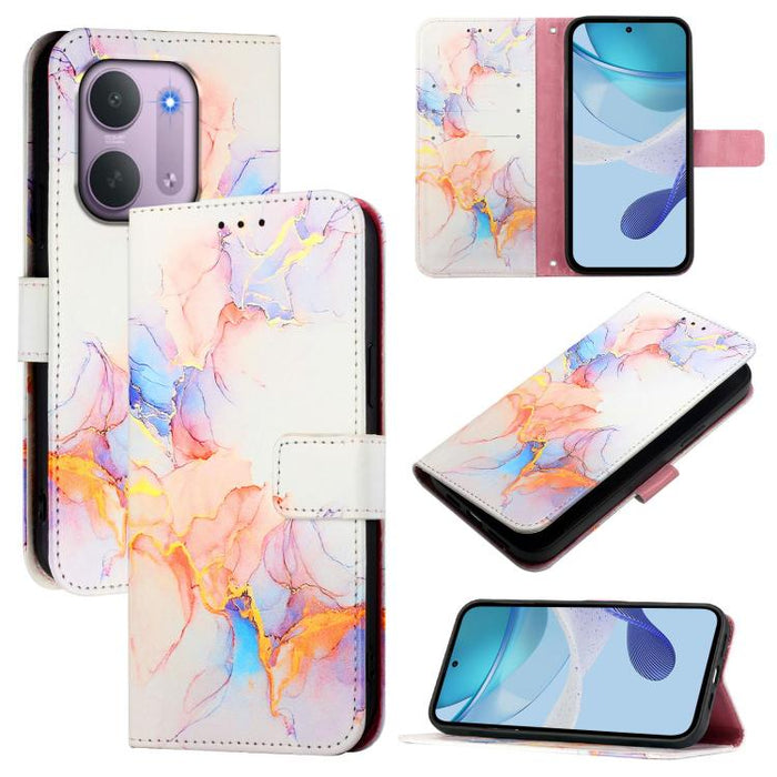 PT003 Funda de cuero con tapa para teléfono con diseño de mármol, For Redmi Note 14 Pro / 14 Pro+ 5G Global, For Redmi Turbo 4, For Redmi Note 14 5G Global, For Redmi K80 / K80 Pro, For Redmi Note 14 Pro 4G, For Redmi Note 14 4G 163.25mm               ...