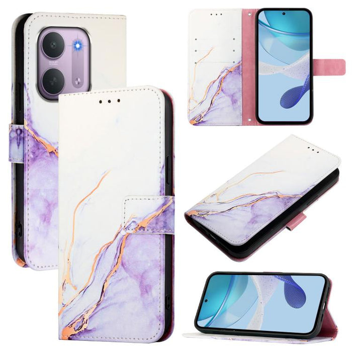 PT003 Funda de cuero con tapa para teléfono con diseño de mármol, For Redmi Note 14 Pro / 14 Pro+ 5G Global, For Redmi Turbo 4, For Redmi Note 14 5G Global, For Redmi K80 / K80 Pro, For Redmi Note 14 Pro 4G, For Redmi Note 14 4G 163.25mm               ...