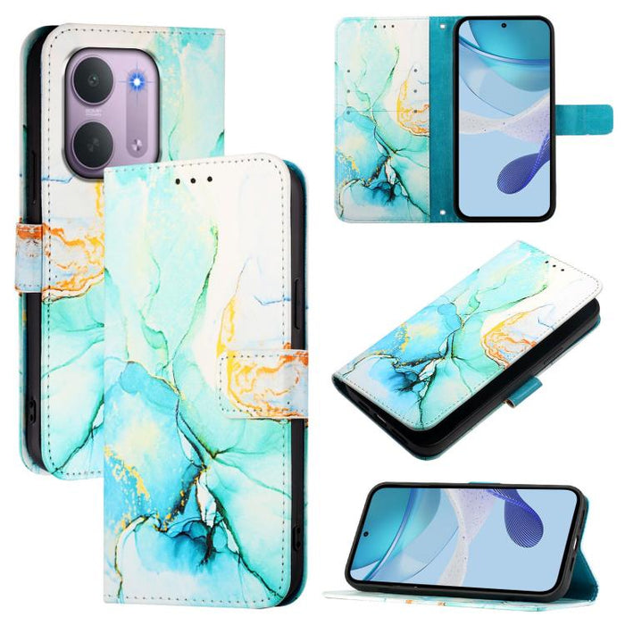PT003 Funda de cuero con tapa para teléfono con diseño de mármol, For Redmi Note 14 Pro / 14 Pro+ 5G Global, For Redmi Turbo 4, For Redmi Note 14 5G Global, For Redmi K80 / K80 Pro, For Redmi Note 14 Pro 4G, For Redmi Note 14 4G 163.25mm               ...