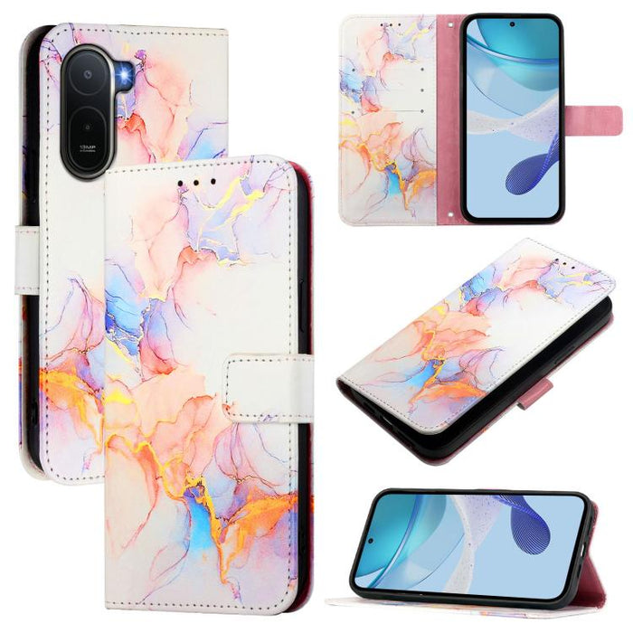 PT003 Funda de cuero con tapa para teléfono con diseño de mármol, For Redmi Note 14 Pro / 14 Pro+ 5G Global, For Redmi Turbo 4, For Redmi Note 14 5G Global, For Redmi K80 / K80 Pro, For Redmi Note 14 Pro 4G, For Redmi Note 14 4G 163.25mm               ...