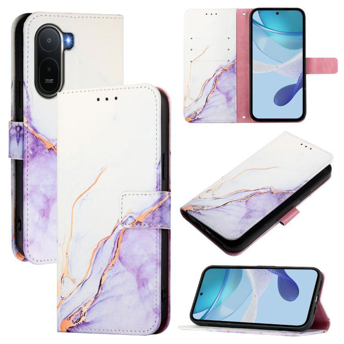 PT003 Funda de cuero con tapa para teléfono con diseño de mármol, For Redmi Note 14 Pro / 14 Pro+ 5G Global, For Redmi Turbo 4, For Redmi Note 14 5G Global, For Redmi K80 / K80 Pro, For Redmi Note 14 Pro 4G, For Redmi Note 14 4G 163.25mm               ...