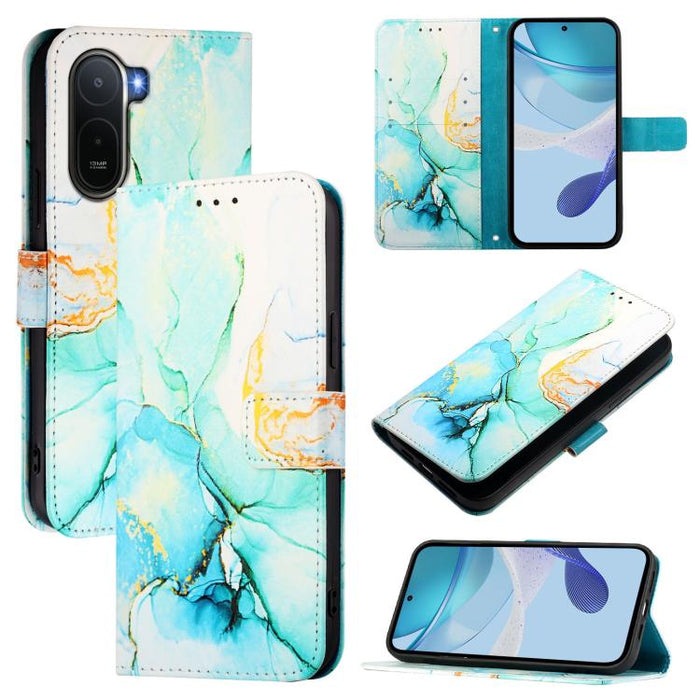 PT003 Funda de cuero con tapa para teléfono con diseño de mármol, For Redmi Note 14 Pro / 14 Pro+ 5G Global, For Redmi Turbo 4, For Redmi Note 14 5G Global, For Redmi K80 / K80 Pro, For Redmi Note 14 Pro 4G, For Redmi Note 14 4G 163.25mm               ...