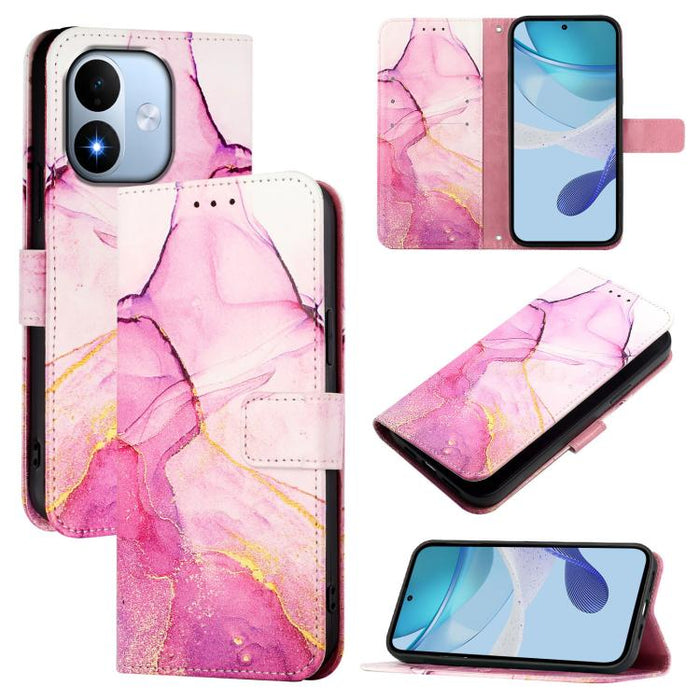 PT003 Funda de cuero con tapa para teléfono con diseño de mármol, For Redmi Note 14 Pro / 14 Pro+ 5G Global, For Redmi Turbo 4, For Redmi Note 14 5G Global, For Redmi K80 / K80 Pro, For Redmi Note 14 Pro 4G, For Redmi Note 14 4G 163.25mm               ...