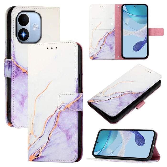 PT003 Funda de cuero con tapa para teléfono con diseño de mármol, For Redmi Note 14 Pro / 14 Pro+ 5G Global, For Redmi Turbo 4, For Redmi Note 14 5G Global, For Redmi K80 / K80 Pro, For Redmi Note 14 Pro 4G, For Redmi Note 14 4G 163.25mm               ...