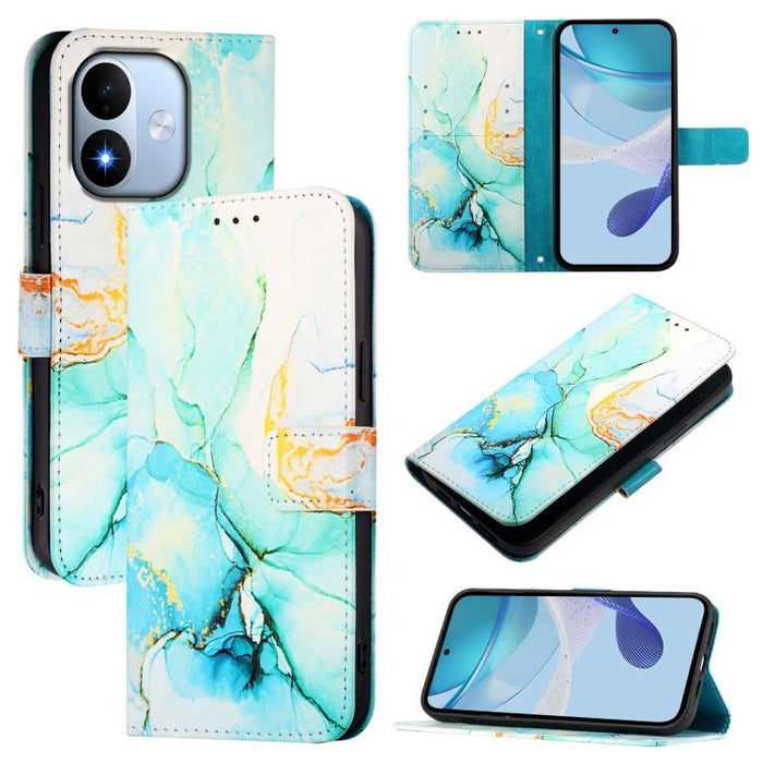 PT003 Funda de cuero con tapa para teléfono con diseño de mármol, For Redmi Note 14 Pro / 14 Pro+ 5G Global, For Redmi Turbo 4, For Redmi Note 14 5G Global, For Redmi K80 / K80 Pro, For Redmi Note 14 Pro 4G, For Redmi Note 14 4G 163.25mm               ...