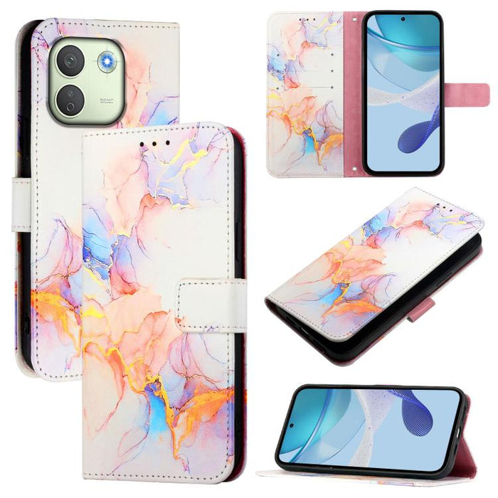 PT003 Funda de cuero con tapa para teléfono con diseño de mármol, For Redmi Note 14 Pro / 14 Pro+ 5G Global, For Redmi Turbo 4, For Redmi Note 14 5G Global, For Redmi K80 / K80 Pro, For Redmi Note 14 Pro 4G, For Redmi Note 14 4G 163.25mm               ...
