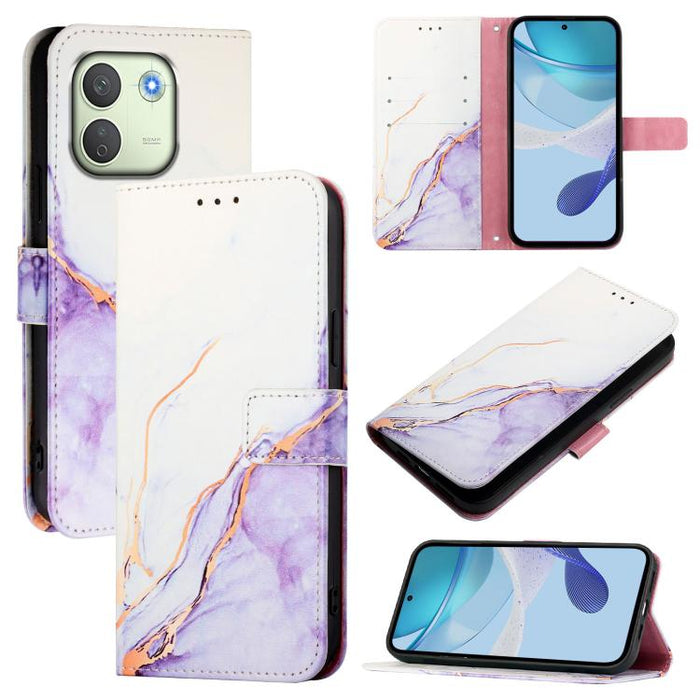 PT003 Funda de cuero con tapa para teléfono con diseño de mármol, For Redmi Note 14 Pro / 14 Pro+ 5G Global, For Redmi Turbo 4, For Redmi Note 14 5G Global, For Redmi K80 / K80 Pro, For Redmi Note 14 Pro 4G, For Redmi Note 14 4G 163.25mm               ...
