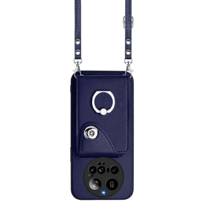 Estuche para teléfono con soporte para tarjetas y anillo con cordón largo, For Xiaomi 15 Ultra, For Xiaomi Poco X7 Pro, For Xiaomi Poco F6 5G India, For Xiaomi Civi 4 Pro