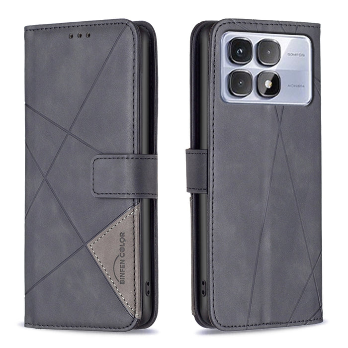 Funda de cuero para teléfono con textura de rombos y hebilla magnética, For Redmi Note 14 5G, For Redmi Note 14 Pro 5G / Note 14 Pro+ 5G, For Redmi 14C 4G, For Redmi K70 Ultra